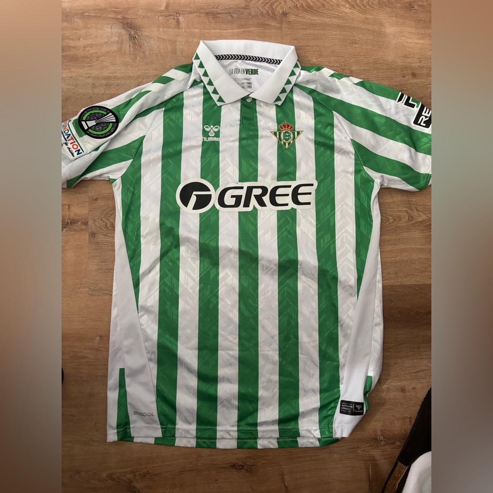 Real Betis Green and White Striped Jersey
